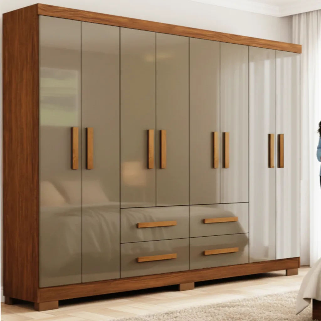 Guarda Roupas Casal Grande 8 Portas 4 Gav. Com Pés Moderno